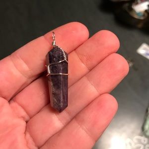 Wire wrapped amethyst pendant